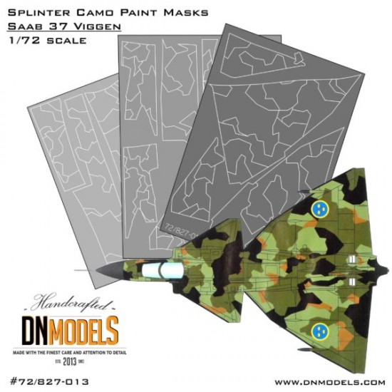 1/72 Saab 37 Viggen Splinter Camouflage Paint Masks 1/72 Saab 37 Viggen Splinter Camouflage Paint Masks