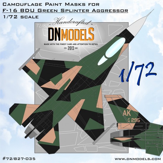 1/72 Camouflage Paint Masks for F-16C BDU Green Splinter Aggressor 1/72 Camouflage Paint Masks for F-16C BDU Green Splinter Aggressor