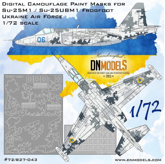 1/72 Su-25M1/UBM1 Frogfoot Ukrainian Digital Camo Paint Masking 1/72 Su-25M1/UBM1 Frogfoot Ukrainian Digital Camo Paint Masking