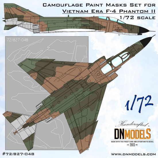 1/72 Vietnam Era F-4 Phantom C/D/E/G & RF-4 Camouflage Paint Masking for Hasegawa/Tamiya 1/72 Vietnam Era F-4 Phantom C/D/E/G & RF-4 Camouflage Paint Masking for Hasegawa/Tamiya