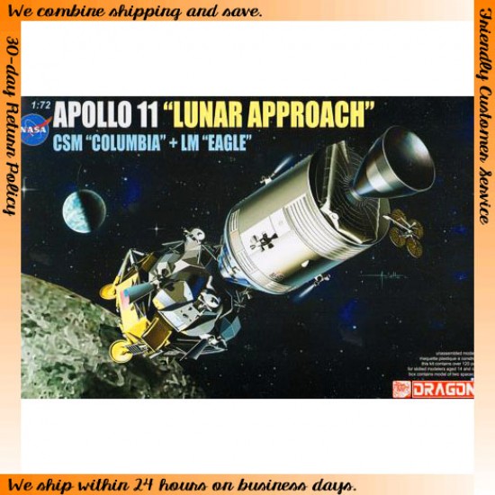 1/72 Apollo 11 Lunar Approach - CSM Columbia + LM Eagle