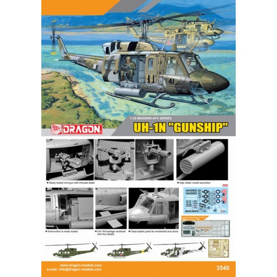 1/35 UH-1N Gunship Helicopter