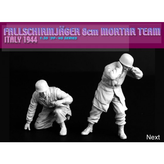 1/35 Fallschirmjager 8cm Mortar Team, Italy 1944 (4 figures w/equipment)