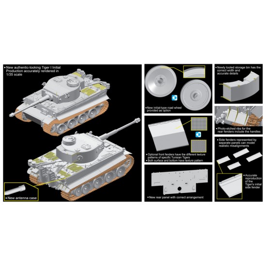 1/35 PzKpfw.VI Ausf.E SdKfz.181 Tiger I Tunisian Initial sPzAbt.501 & Pz.Rgt.7 Tunisia 1/35 PzKpfw.VI Ausf.E SdKfz.181 Tiger I Tunisian Initial sPzAbt.501 & Pz.Rgt.7 Tunisia