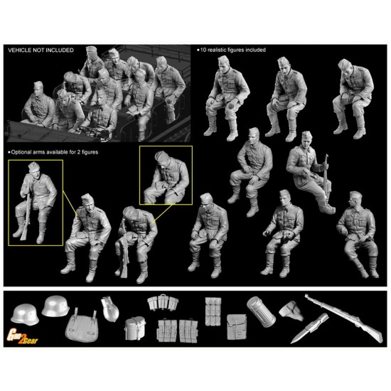 1/35 German Half-Track Riders (10 Figures) 1/35 German Half-Track Riders (10 Figures)