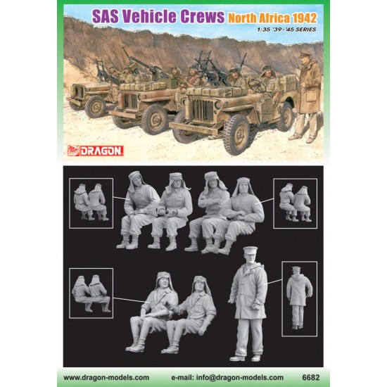 1/35 WWII SAS Vehicle Crew set North Africa 1942 (7 Figures, Truck not included) 1/35 WWII SAS Vehicle Crew set North Africa 1942 (7 Figures, Truck not included)