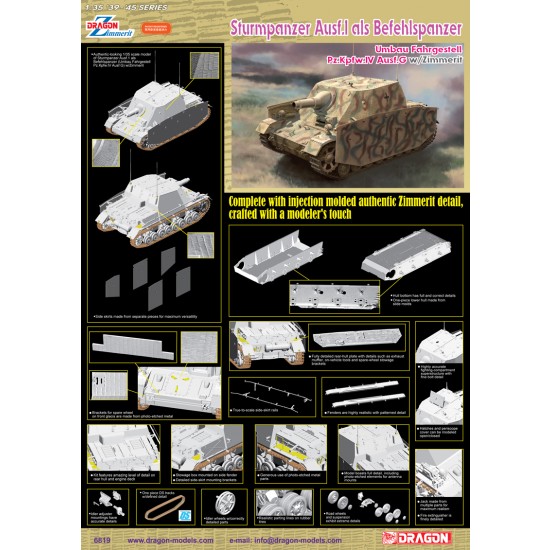 1/35 Sturmpanzer Ausf.I als Befehlspanzer (Umbau Fahrgestell PzKpfw.IV Ausf.G) w/Zimmerit 1/35 Sturmpanzer Ausf.I als Befehlspanzer (Umbau Fahrgestell PzKpfw.IV Ausf.G) w/Zimmerit