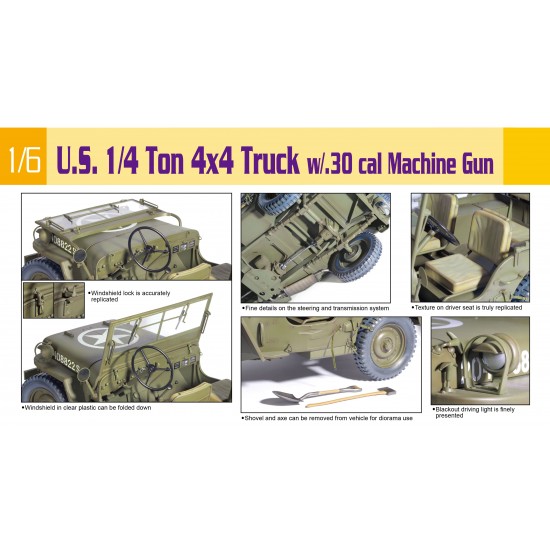 1/6 US 1/4 Ton 4x4 Truck w/.30 cal Machine Gun