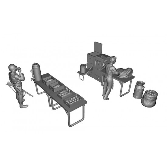 1/35 WWII US Field Kitchen Scenery 1/35 WWII US Field Kitchen Scenery