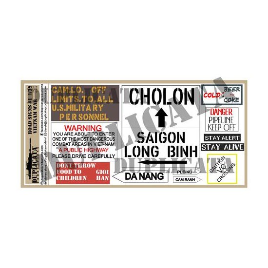 1/35 Vietnam War Road Signs #1 1/35 Vietnam War Road Signs #1