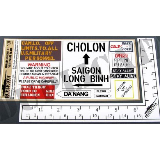 1/35 Vietnam War Road Signs #1 1/35 Vietnam War Road Signs #1