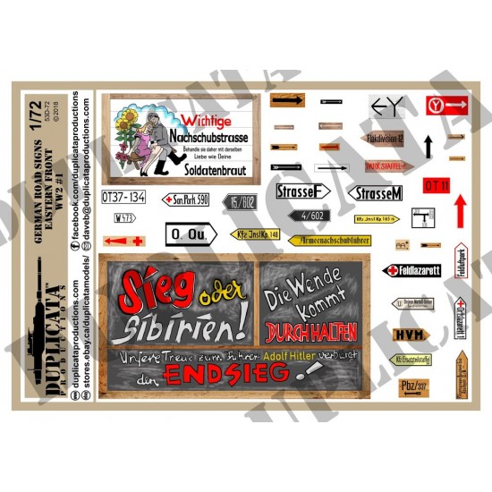 1/72 German Signs - Eastern Front #1 1/72 German Signs - Eastern Front #1