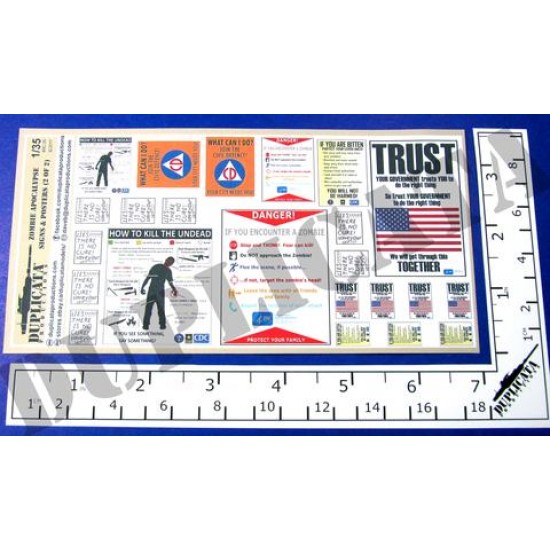 1/35 Zombie Apocalypse Signs 1/35 Zombie Apocalypse Signs