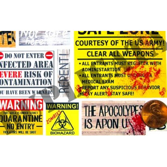 1/35 Zombie Apocalypse Signs 1/35 Zombie Apocalypse Signs