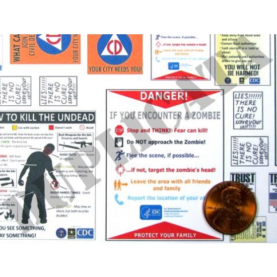 1/35 Zombie Apocalypse Signs 1/35 Zombie Apocalypse Signs