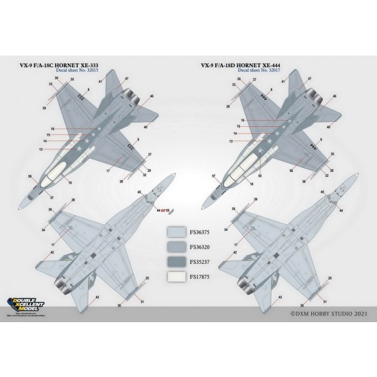 1/32 USN F/A-18C & F/A-18D Hornet VX-9 Vampires Decals for Academy/Kinetic kits 1/32 USN F/A-18C & F/A-18D Hornet VX-9 Vampires Decals for Academy/Kinetic kits