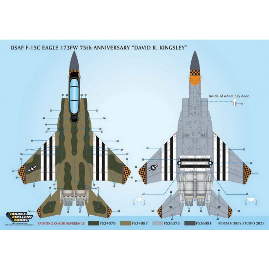 Decals for 1/72 US Air Force F-15C 173FW 75th Anniversary David R. Kingsley Decals for 1/72 US Air Force F-15C 173FW 75th Anniversary David R. Kingsley