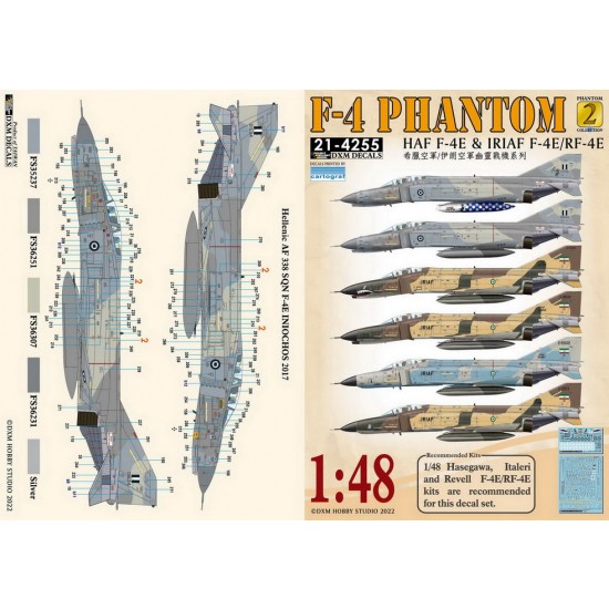 1/48 HAF & IRIAF F-4E/RF-4E Phantom Collection #2 Decals for Hasegawa/Italeri/Revell kits