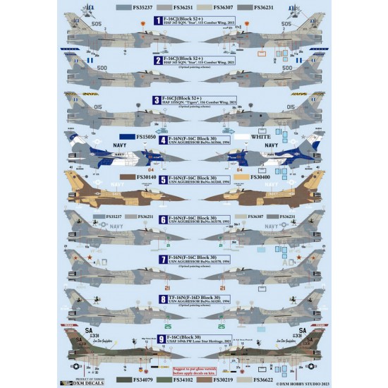 1/48 HAF/USN/USAF F-16C Fighting Falcon Collection #2 Decal 1/48 HAF/USN/USAF F-16C Fighting Falcon Collection #2 Decal