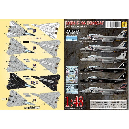 1/48 USN F-14A VF-2/VX-4/VF-154 Tomcat Collection #4 Decal for Academy/Hasegawa 1/48 USN F-14A VF-2/VX-4/VF-154 Tomcat Collection #4 Decal for Academy/Hasegawa