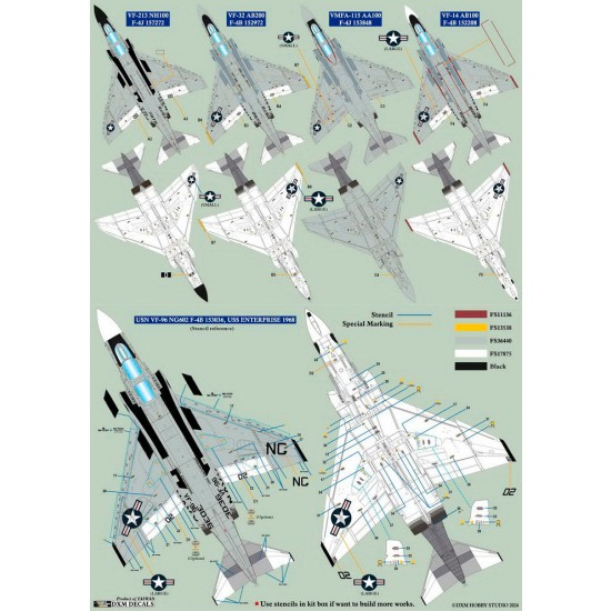 1/72 USN/MC F-4B/J Phantom Decal #4 for Academy/Fine Molds/Fujimi/Hasegawa/Italeri/Revell 1/72 USN/MC F-4B/J Phantom Decal #4 for Academy/Fine Molds/Fujimi/Hasegawa/Italeri/Revell