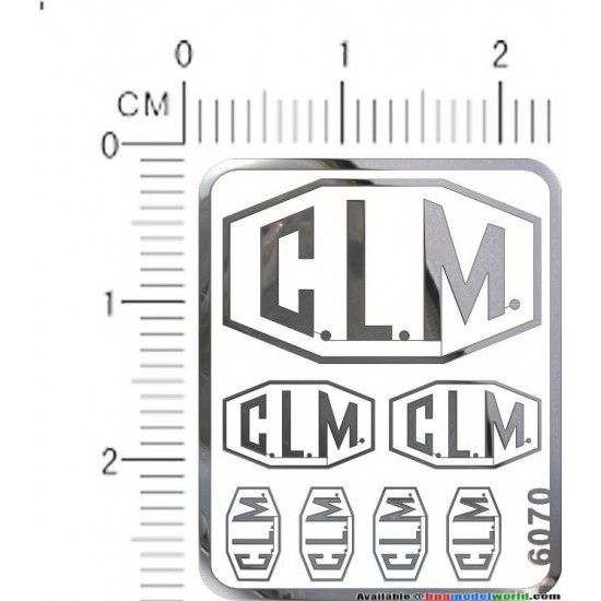 C.L.M Metal Logo Stickers for 1/12, 1/18, 1/20, 1/24, 1/43 Scales C.L.M Metal Logo Stickers for 1/12, 1/18, 1/20, 1/24, 1/43 Scales