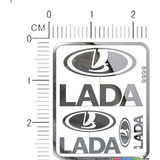 Lada Metal Logo Stickers for 1/12, 1/18, 1/20, 1/24, 1/43 Scales Lada Metal Logo Stickers for 1/12, 1/18, 1/20, 1/24, 1/43 Scales