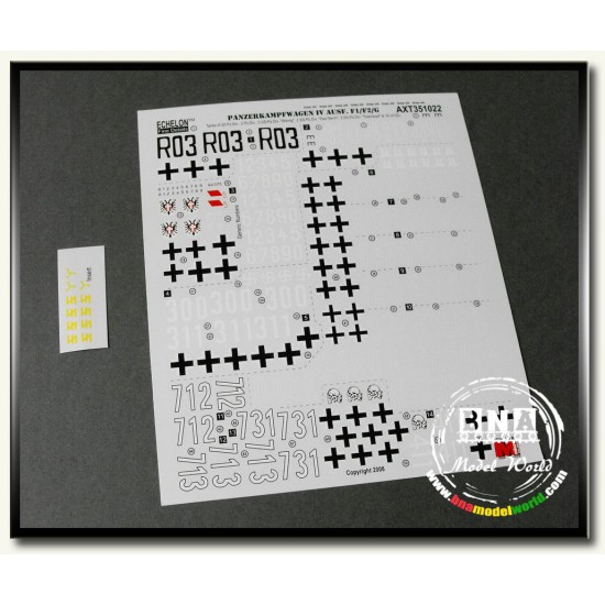 Decals for 1/35 Panzer IV Ausf.F1/F2/G Decals for 1/35 Panzer IV Ausf.F1/F2/G