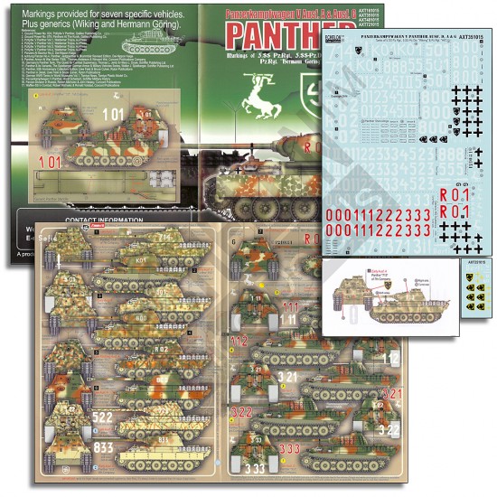1/35 Wiking and Hermann Goring Panthers (Ausf As & Gs) Decals 1/35 Wiking and Hermann Goring Panthers (Ausf As & Gs) Decals