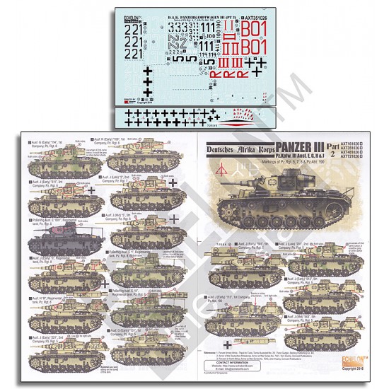 1/35 DAK Panzer IIIs Part 2 (water-slide decals) 1/35 DAK Panzer IIIs Part 2 (water-slide decals)