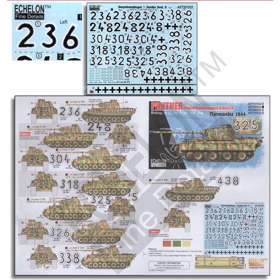 Decals for 1/35 12. SS-Pz.Div. Panthers (Pt.2) Normandie 1944 Markings Decals for 1/35 12. SS-Pz.Div. Panthers (Pt.2) Normandie 1944 Markings