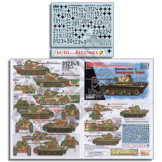 Decals for 1/35 SS-Pz.Rgt. Panthers Ardennes 1944/45 Kampfgruppe Peiper Decals for 1/35 SS-Pz.Rgt. Panthers Ardennes 1944/45 Kampfgruppe Peiper