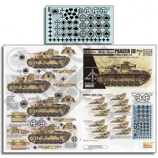 Decals for 1/35 DAK Panzer IIIs Part 3 Decals for 1/35 DAK Panzer IIIs Part 3