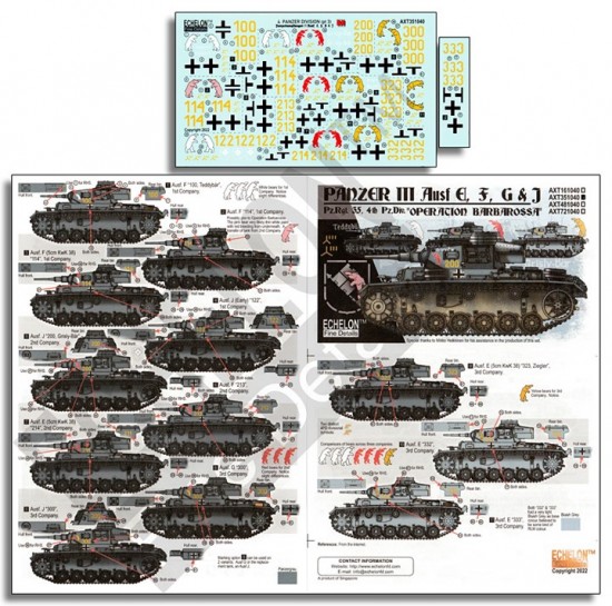 Decals for 1/35 4. Pz.Div. Panzer III Ausf. E/F/G/J Decals for 1/35 4. Pz.Div. Panzer III Ausf. E/F/G/J