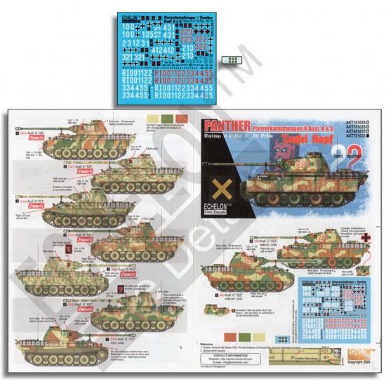 Decals for 1/72 31. Pz.Rgt., 5. Pz.Div. Panthers Decals for 1/72 31. Pz.Rgt., 5. Pz.Div. Panthers
