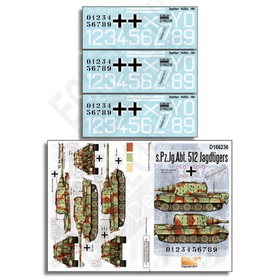 1/16 German s.Pz.Jg.Abt. 512 Jagdtigers Decals 1/16 German s.Pz.Jg.Abt. 512 Jagdtigers Decals