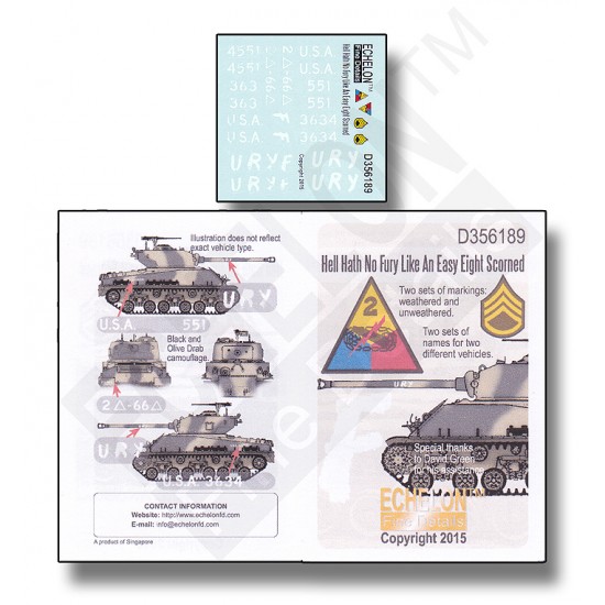 1/35 Hell Hath No Fury Like An Easy Eight Scorned (water-slide decals) 1/35 Hell Hath No Fury Like An Easy Eight Scorned (water-slide decals)