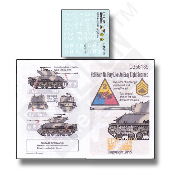 1/35 Hell Hath No Fury Like An Easy Eight Scorned (water-slide decals)