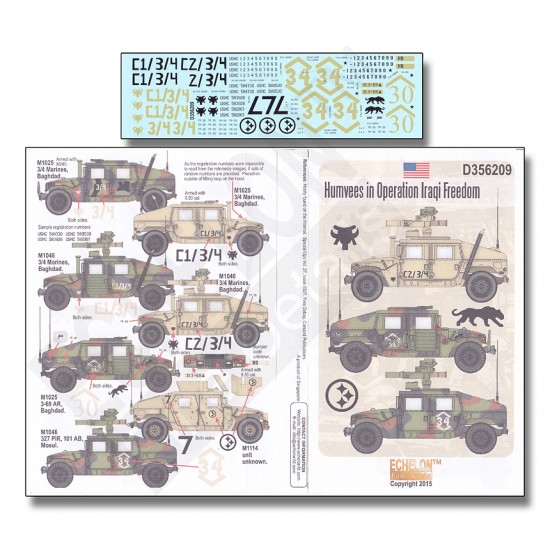 1/35 Humvees in Operation Iraqi Freedom (water-slide decals) 1/35 Humvees in Operation Iraqi Freedom (water-slide decals)
