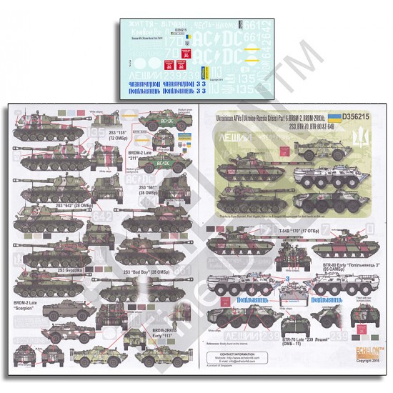 1/35 Ukrainian AFVs (Ukraine-Russia Crisis)Pt.6: BRDM-2,BRDM-2RKhb,2S3,BTR-70,BTR-80&T-64B