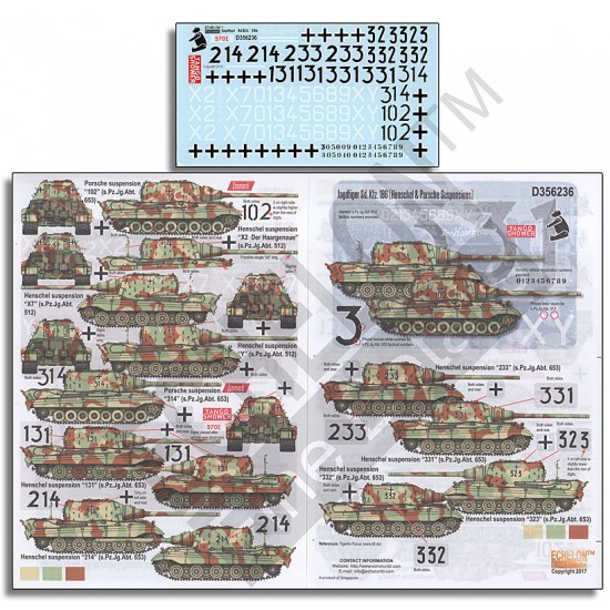 1/35 Jagdtiger SdKfz.186 (Henschel and Porsche Suspensions) Decals 1/35 Jagdtiger SdKfz.186 (Henschel and Porsche Suspensions) Decals
