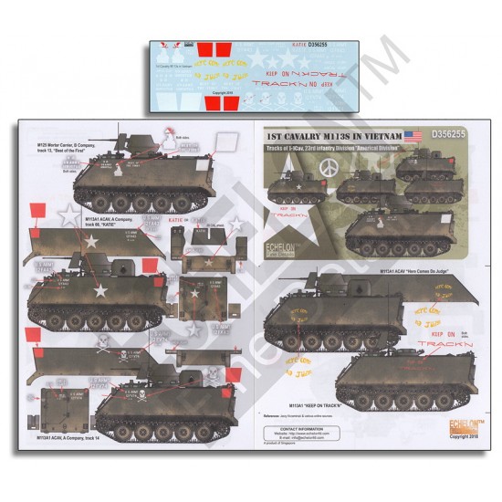 Decals for 1/35 1st Cavalry M113s in Vietnam Americal Division
