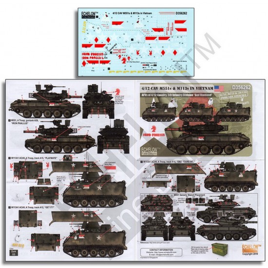 Decals for 1/35 4/12 CAV M551s & M113s in Vietnam Decals for 1/35 4/12 CAV M551s & M113s in Vietnam