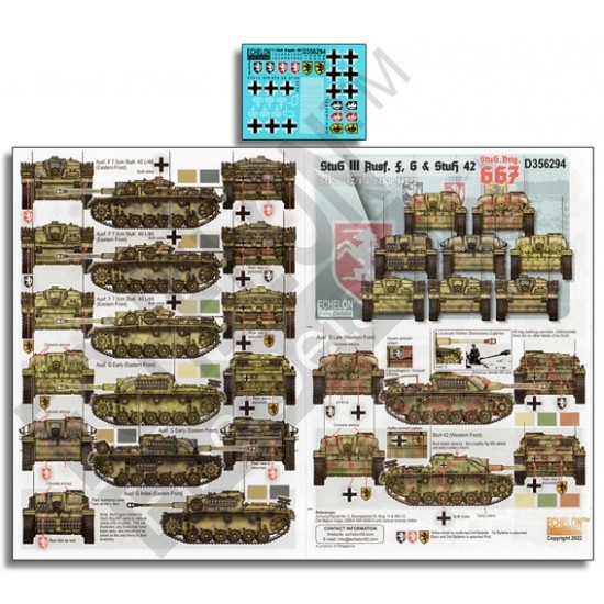 Decals for 1/35 StuG III Ausf. F/G & StuH 42 of StuG. Brig. 667 Decals for 1/35 StuG III Ausf. F/G & StuH 42 of StuG. Brig. 667