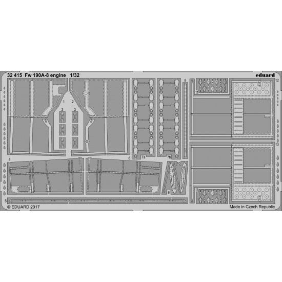 1/32 Fw 190A-8 Engine Photo-Etched Set for Revell Models 1/32 Fw 190A-8 Engine Photo-Etched Set for Revell Models