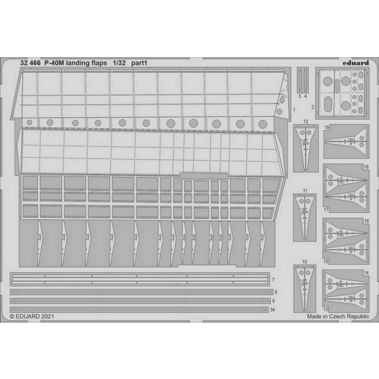 1/32 Curtiss P-40M Warhawk Landing Flaps Detail Set for Trumpeter kits 1/32 Curtiss P-40M Warhawk Landing Flaps Detail Set for Trumpeter kits