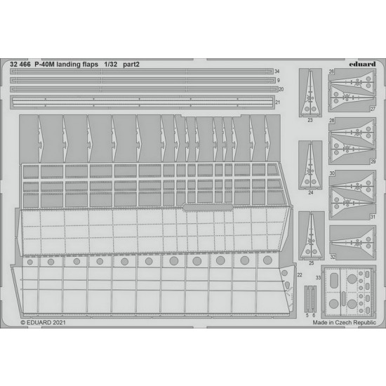 1/32 Curtiss P-40M Warhawk Landing Flaps Detail Set for Trumpeter kits 1/32 Curtiss P-40M Warhawk Landing Flaps Detail Set for Trumpeter kits