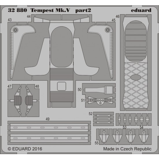 1/32 Hawker Tempest Mk.V Detail Set for Special Hobby kit (2 Photo-Etched Sheets) 1/32 Hawker Tempest Mk.V Detail Set for Special Hobby kit (2 Photo-Etched Sheets)