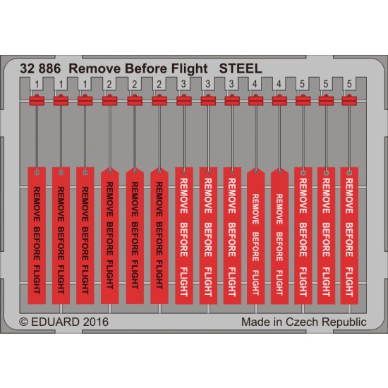 1/32 Remove Before Flight (Steel, 1 Photo-Etched Sheet) 1/32 Remove Before Flight (Steel, 1 Photo-Etched Sheet)