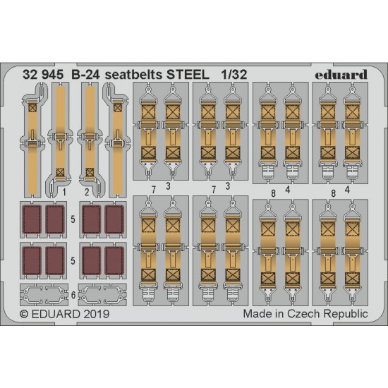 1/32 Consolidated B-24 Liberator Seatbelts Detail Set for Hobby Boss kits 1/32 Consolidated B-24 Liberator Seatbelts Detail Set for Hobby Boss kits
